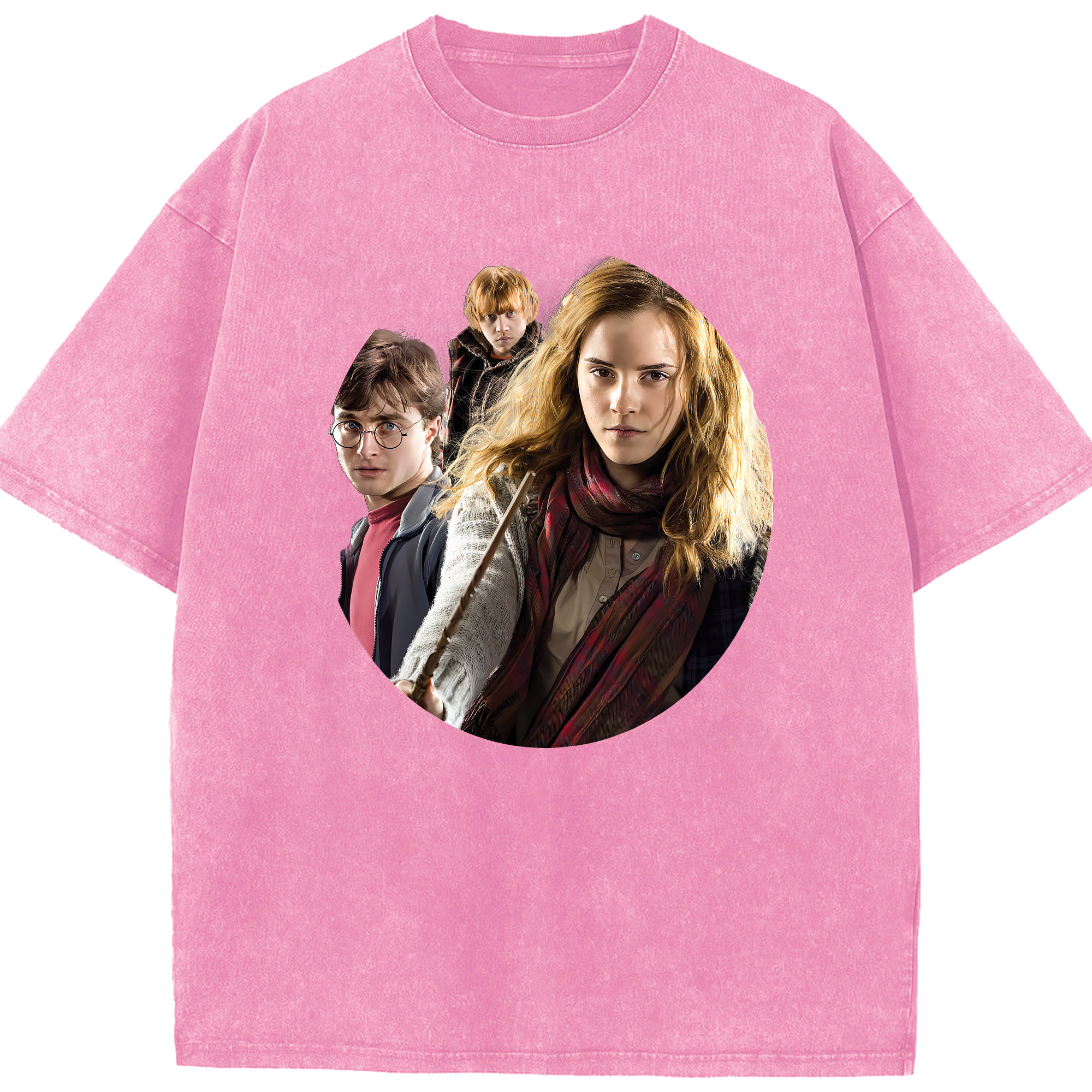 （画像用） Harry Potter ハリー・ポッターシリーズ 綿100% ヴィンテージ風 半袖Tシャツ（フロントプリント）